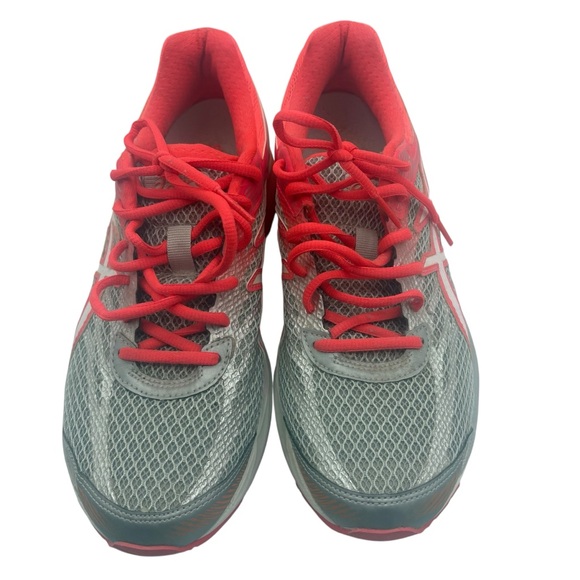 ASICS Gel Running Shoes Gray Red & Orange Womens Size 9.5 T764N - Picture 2 of 8